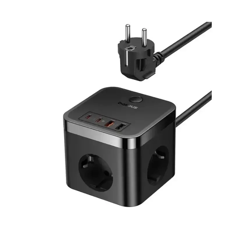شارژر رومیزی باسئوس مدل PowerCombo 3AC+2U+2C توان 30 وات طول کابل 1.5 متر