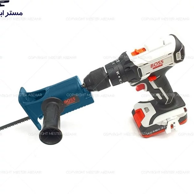 تبدیل دریل به عمودبر باس آبی ضامنی قوی جدید مبدل با دسته و تیغه عمود بر مدل BOSS 270 BLUE