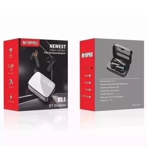 ایرپاد بلوتوثی دارای پاوربانک مدل M19 pro 55