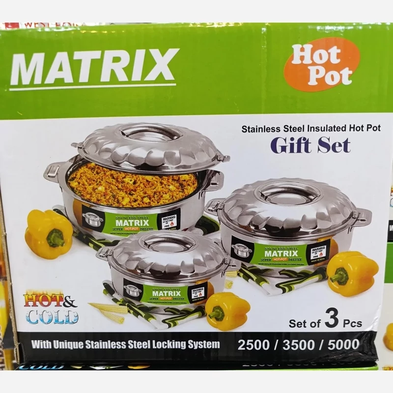 سرویس گرم نگهدارنده غذا ماتریکس سه عددی سایز های 2500/3500/5000