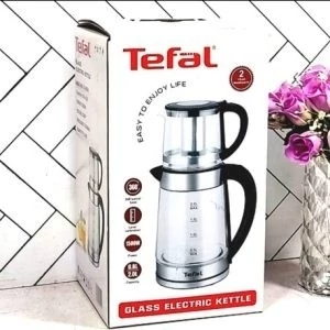 چای ساز روهمی تفال 1500 وات کتری 2 لیتری و قوری پیرکس 0.8 لیتر