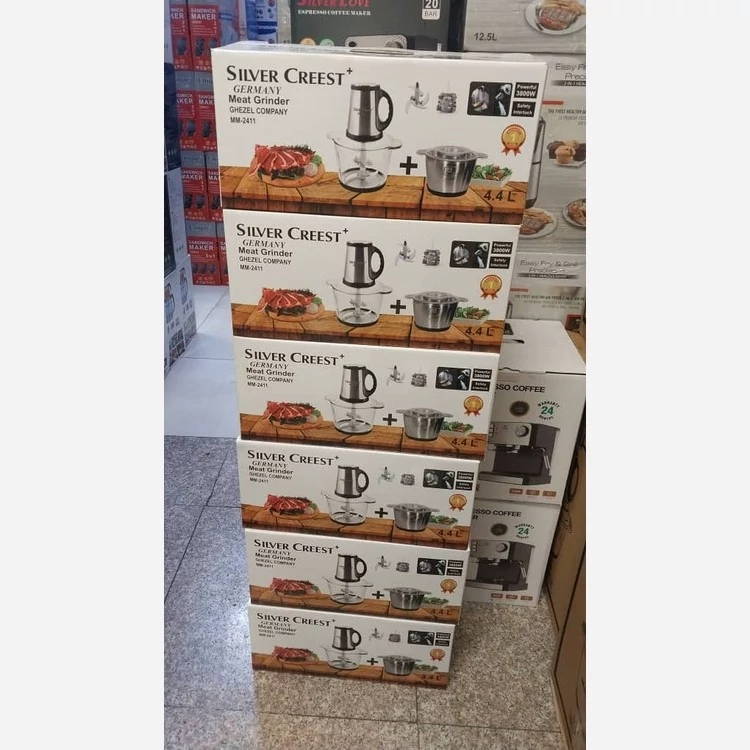خردکن برقی سیلورکرست MM  2411 دو کاسه تیغ یدک 6 تایی و سیر پوستکن و همزن