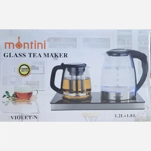 چای ساز مونتینی مدل VIOLET-N ظرفیت 2 لیتر با کتری پیرکس