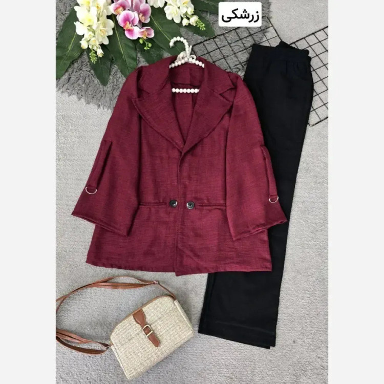 کت زنانه مدل طیبه جنس شانتون فری سایز 38 تا 48