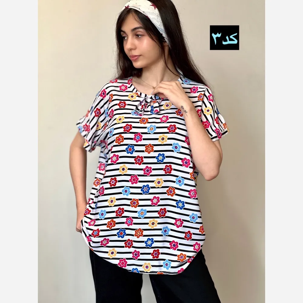 تیشرت نخی دلربا فری سایز زنانه خنک و لطیف