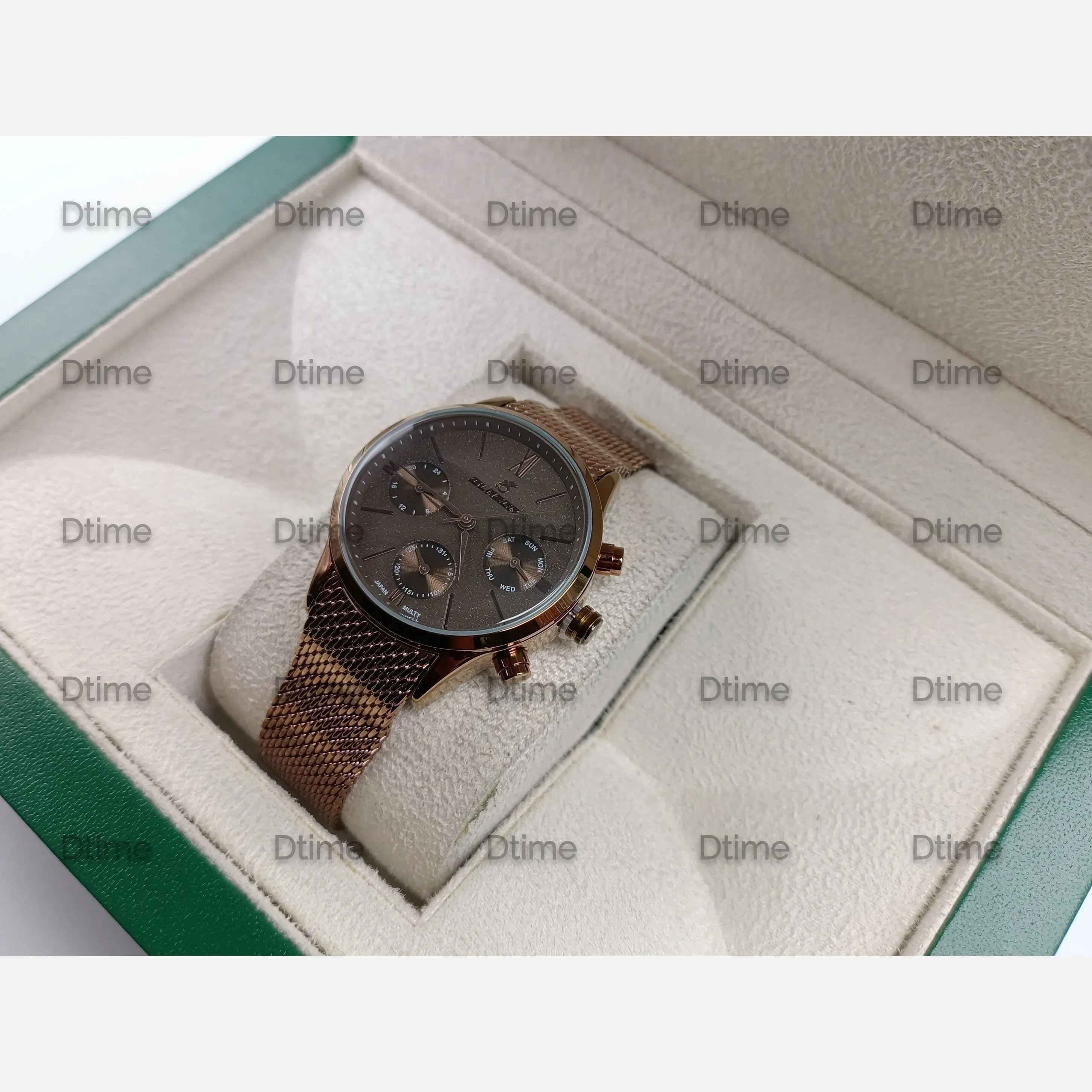 ساعت مچی زنانه بلیزر مدل 3175 صفحه کافی بند حصیری تقویم دار با موتور میوتا 4 موتوره فعال