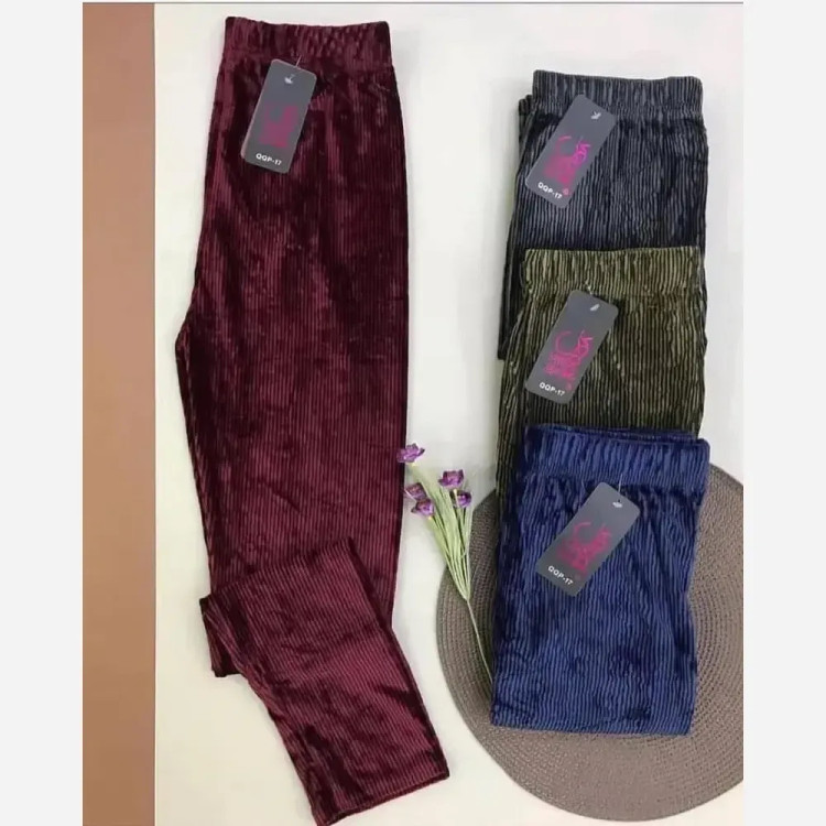 شلوار مخمل کبریتی فری سایز زنانه مخمل نرم و گرم