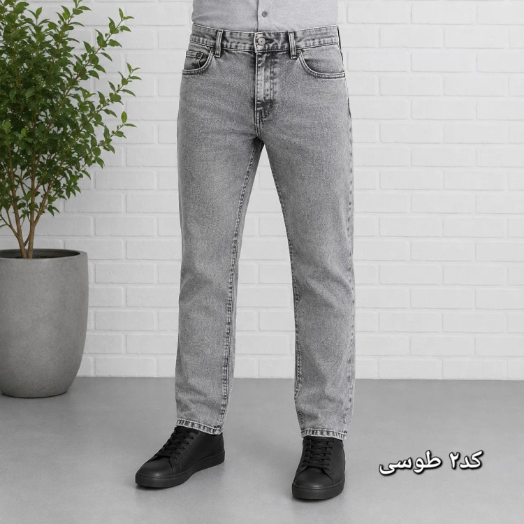 شلوار جین مردانه راسته پنبه کش سایز 40 تا 58