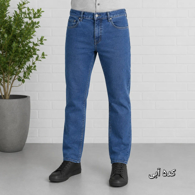 شلوار جین مردانه راسته پنبه کش سایز 40 تا 58