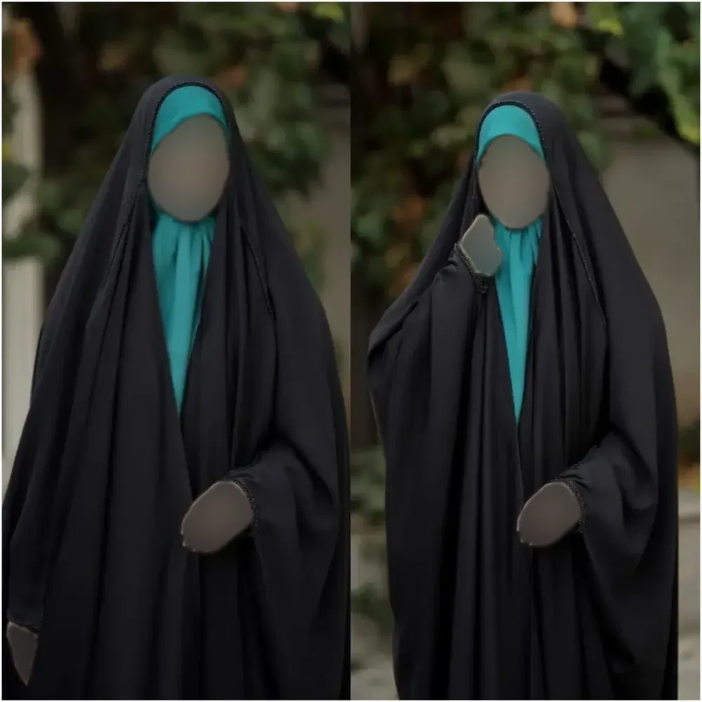 چادر جده مرواریدی کرپ حریرالاسود مشکی