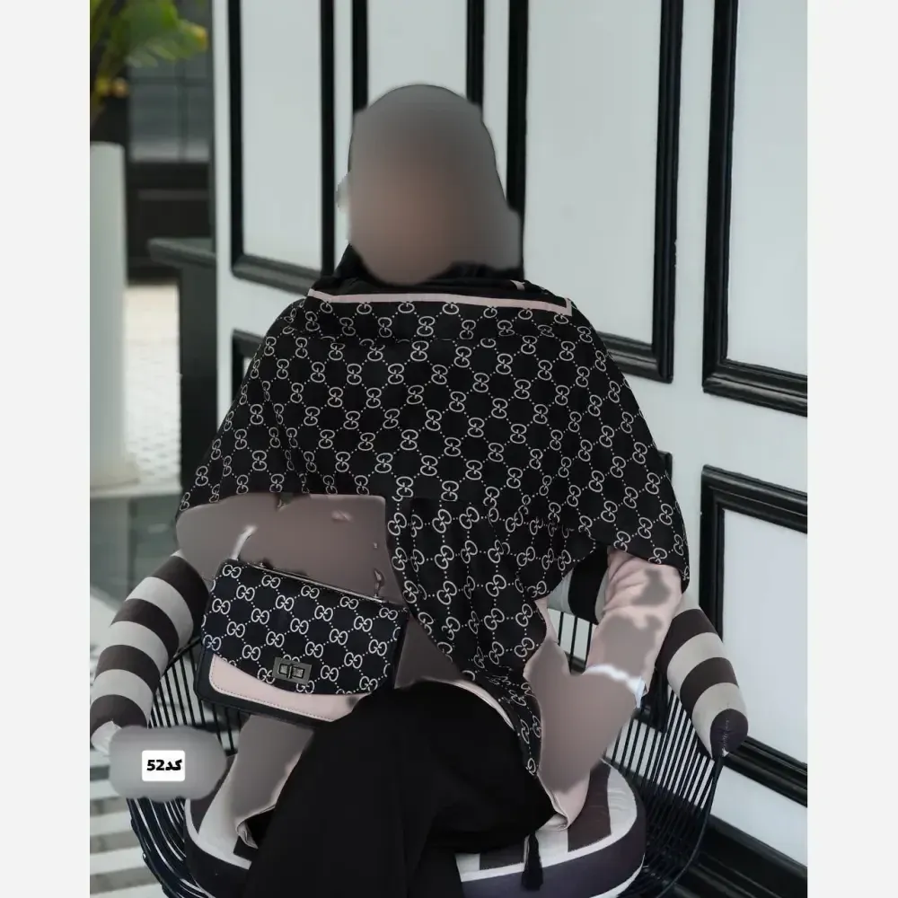 ست کیف و روسری مخمل و چرم صنعتی با روسری نخی منگوله دار قواره 130
