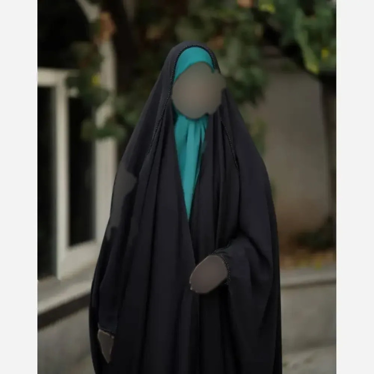 چادر جده گلدوزی مشکی جنس کن کن ندا مروارید سایز 150 تا 170