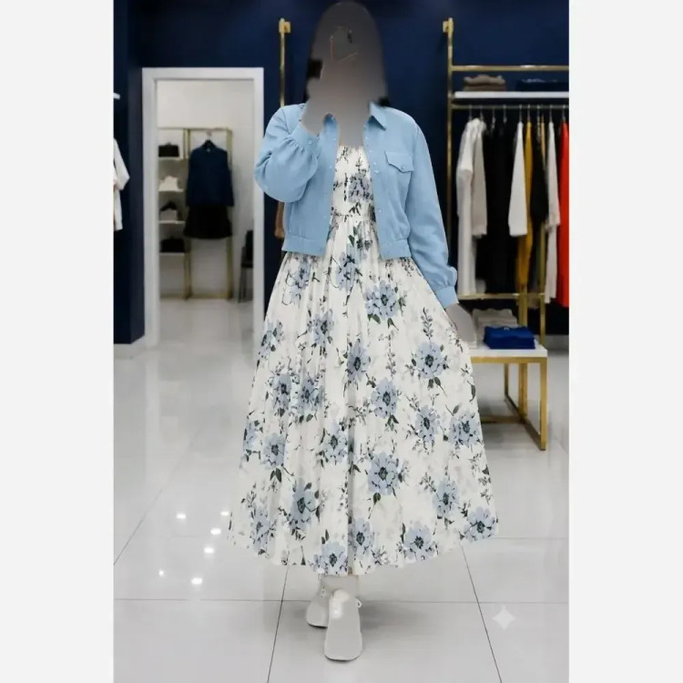 ست کت و سارافون زنانه جنس لنین و فلامنت سایز 38 تا 46