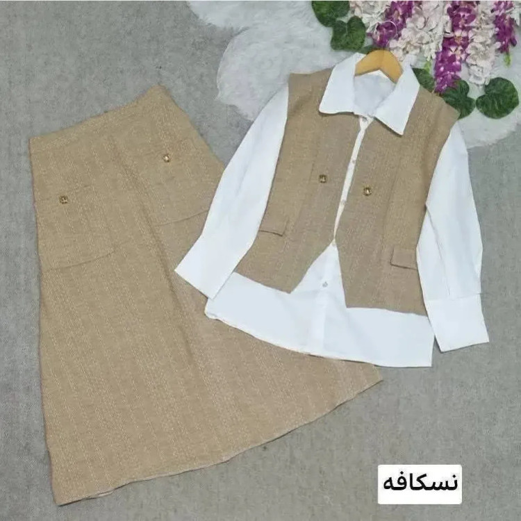 ست سه تیکه زنانه کوک دوزی مدل سولماز رنگ بندی متنوع سایز فری تا 46