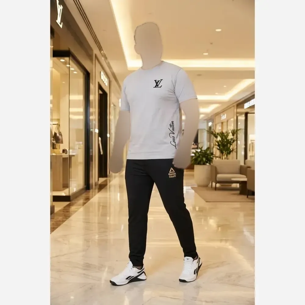 ست تیشرت پنبه و شلوار اسپان نخ گلدوزی شده حافظ