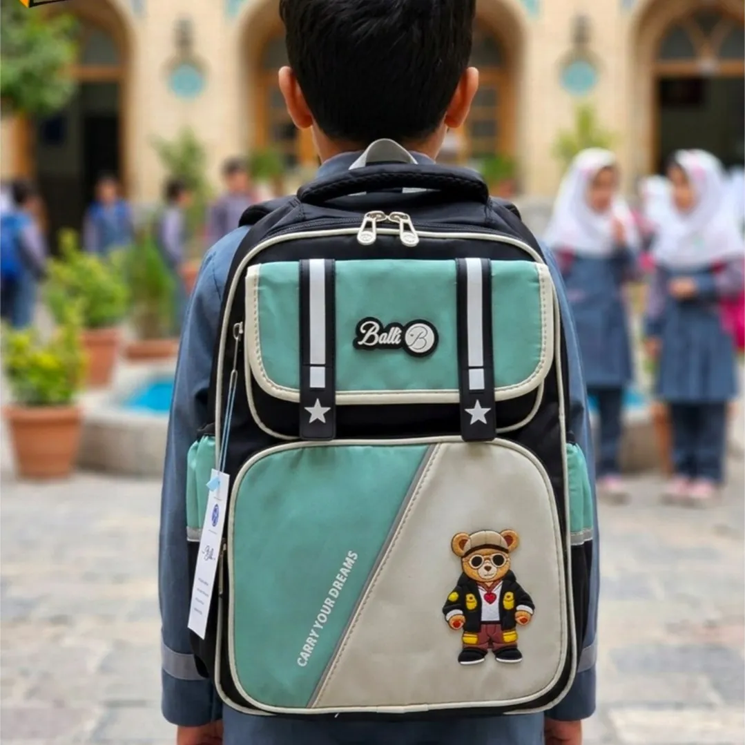 کوله پشتی پسرانه طرح تدی مناسب پیش دبستانی و دبستان پارچه خارجی وارداتی