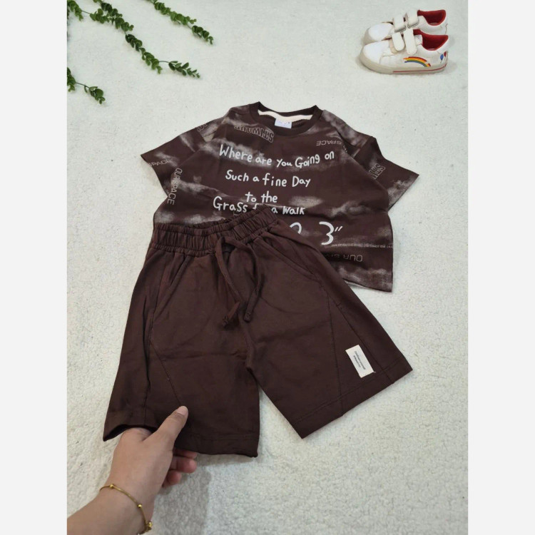 ست تیشرت و شلوارک اسپرت بچگانه سایز 35 تا 50
