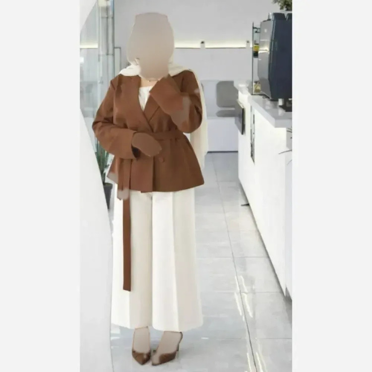 ست سه تیکه کت و جلیقه و شلوار مازراتی زنانه مدل نغمه سایز فری تا 48