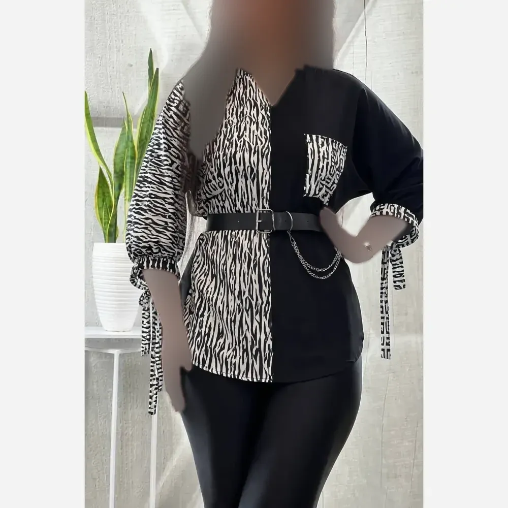 شومیز طرحدار نجلا کرپ بوگاتی سایزبندی 38 تا 50