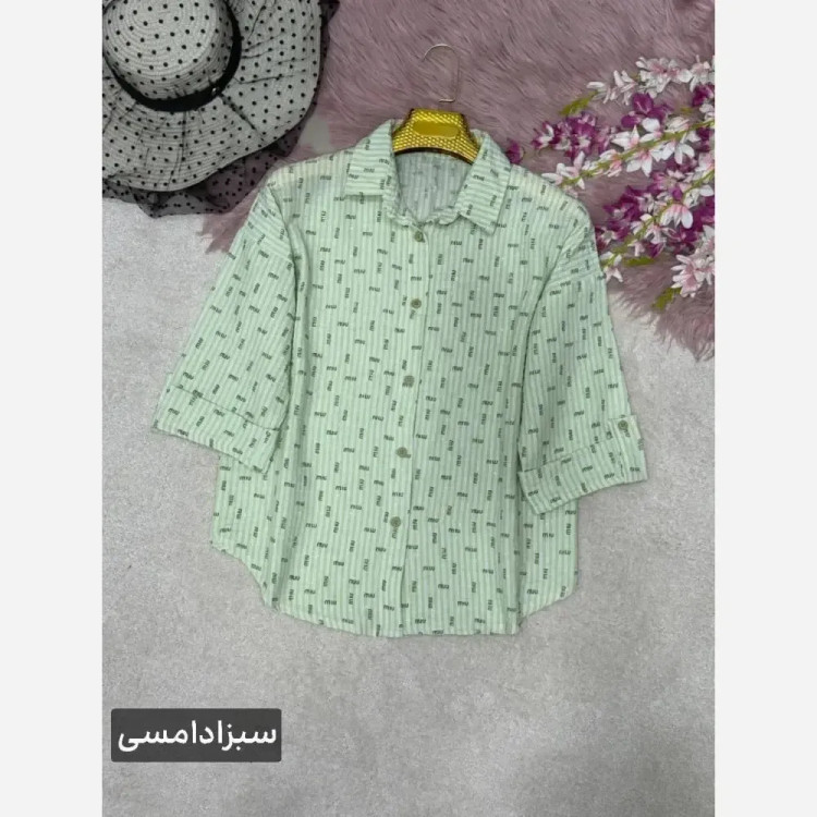 شومیز طرح دار الهام پنبه زارا شاین دار فری سایز 38 تا 46