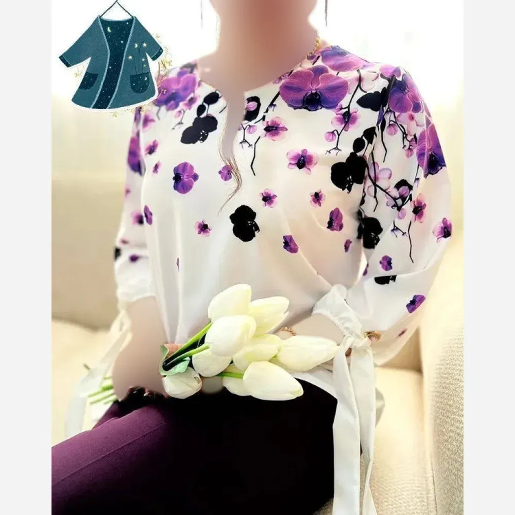 شومیز گلدون الیاف با کیفیت گلدوزی شده رنگ پسته ای فری سایز
