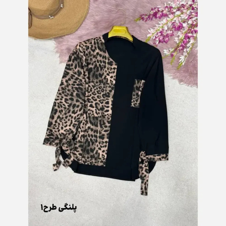 شومیز طرحدار نجلا کرپ بوگاتی زبرا پلنگی سایز 38 تا 50