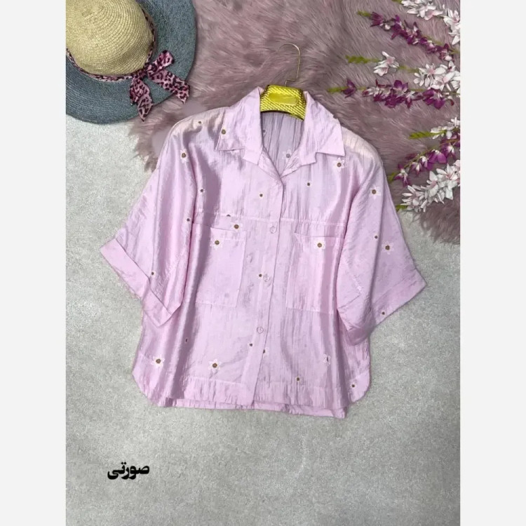 شومیز لارا پری شیشه ای درجه یک فری سایز 38 تا 46 رنگبندی متنوع
