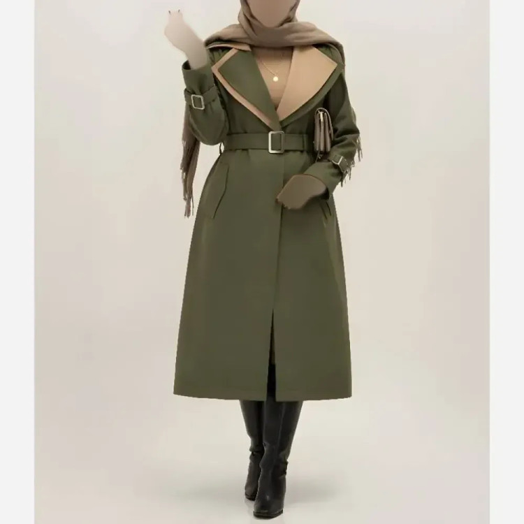 مانتو آستر دار رخ جنس آستر و تی سی رنگ سبز