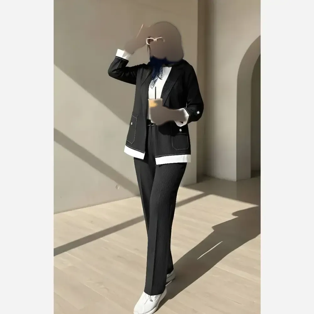 ست کت و شلوار زنانه ساغر جنس مکانیک دیپلمات درجه یک سایز 38 تا 46