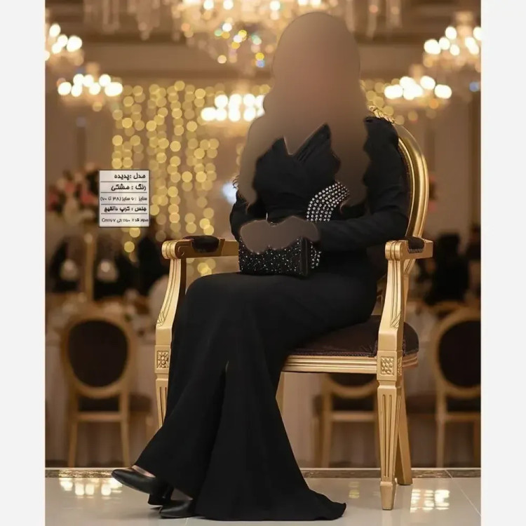ماکسی مجلسی زنانه مدل مانیسا جنس کرپ دالقیچ نگیندار