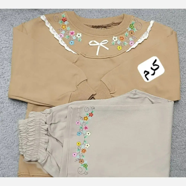 ست بلوز شلوار مجلسی بچگانه یقه نواری سایز 40 تا 50