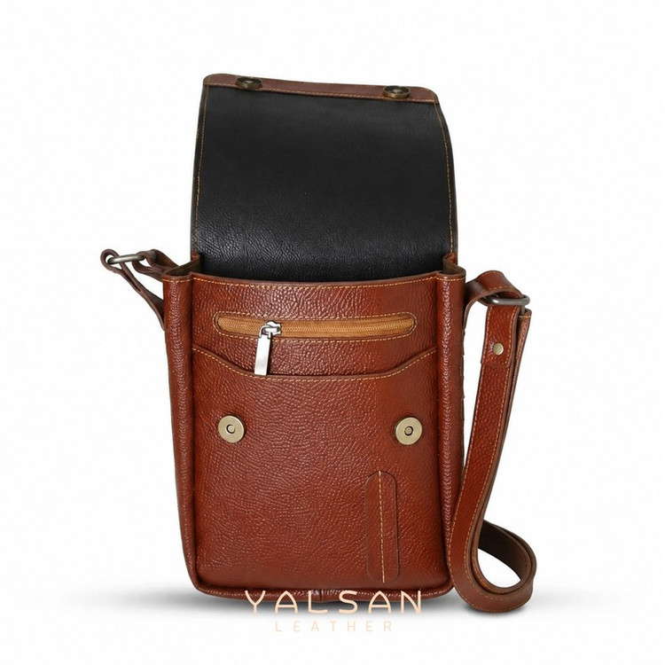 کیف رو دوشی چرم یلسان مدل ماهان کد 010-GF-02