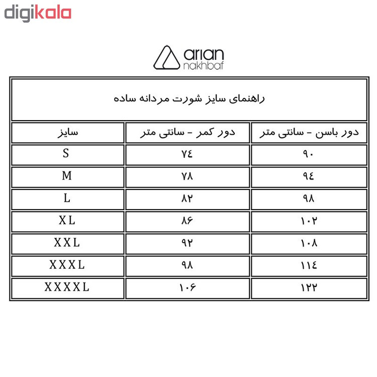 شورت مردانه آریان نخ باف کد 1411 بسته سه عددی