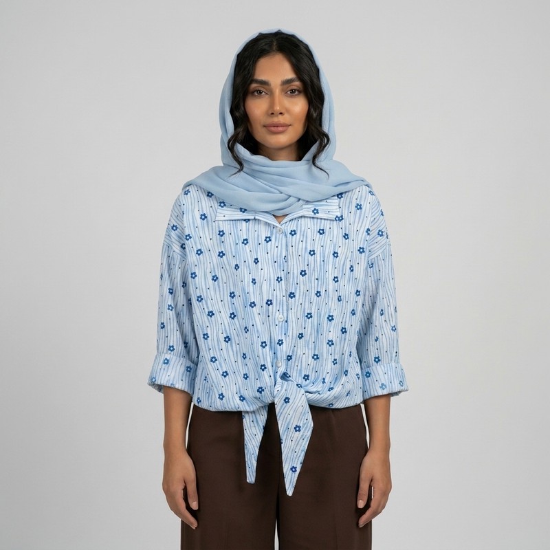شومیز زنانه مدل جلو گره ای
