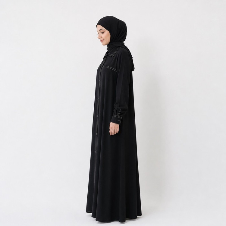 مانتو عبایی زنانه مدل اسپرت یقه دار