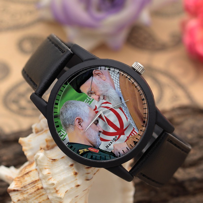 ساعت مچی عقربه ای ناکسیگو مدل سردار سلیمانی و رهبری کد LF11674