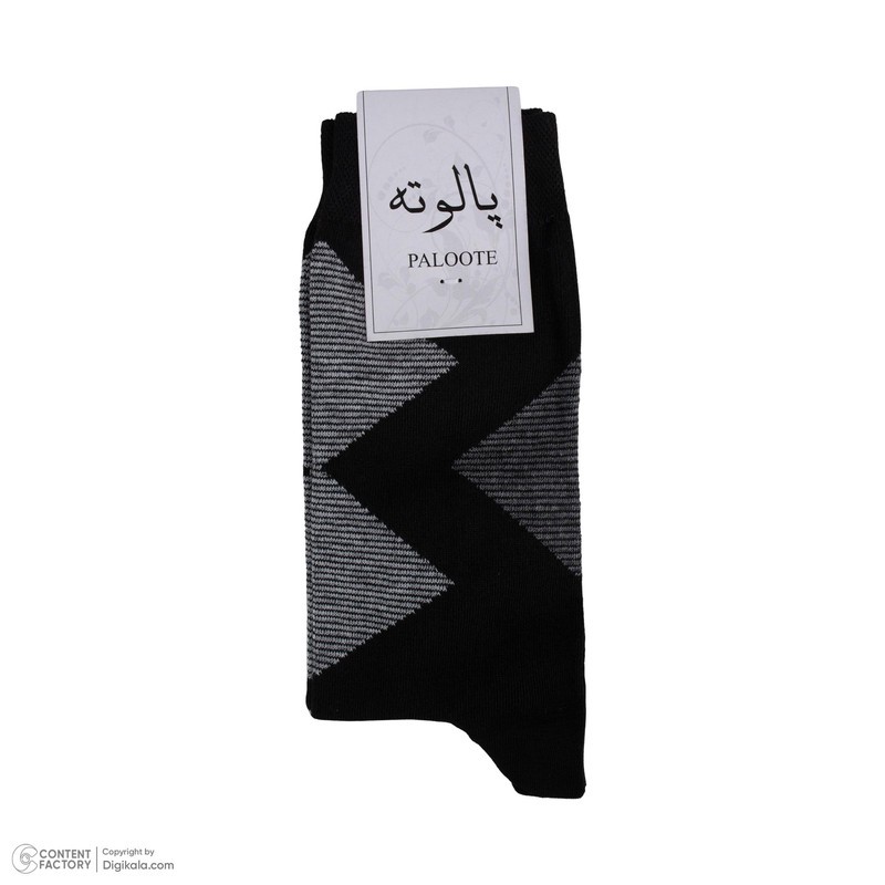 جوراب ساق بلند مردانه پالوته طرح هندسی مدل PLT-P1