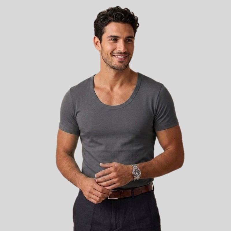 زیرپوش آستیندار یقه گرد مردانه مدل ZA2100S