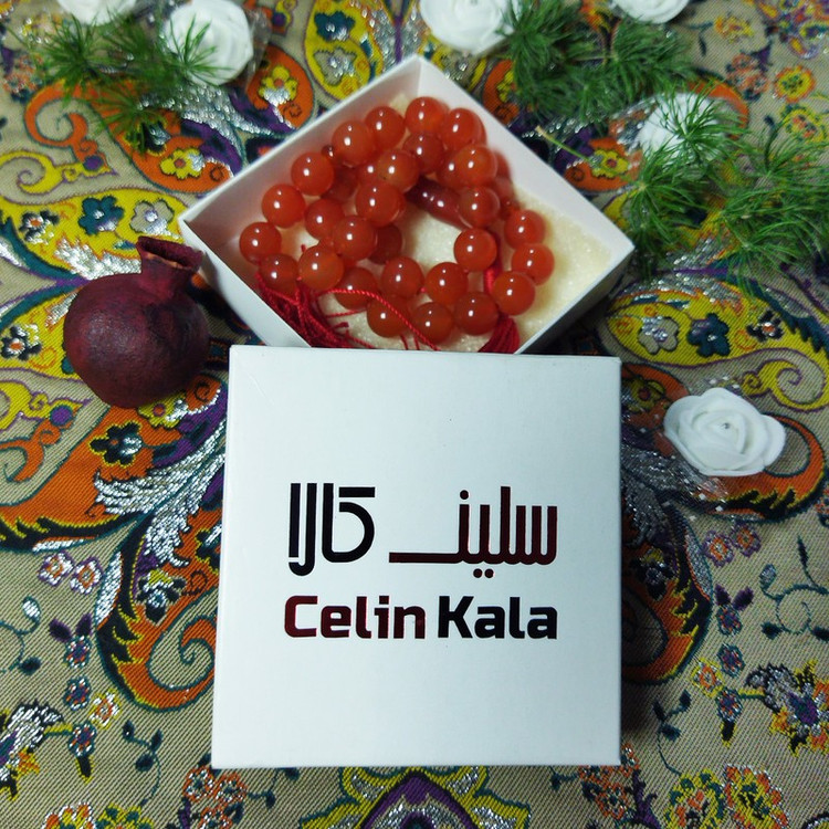 تسبیح سلین کالا مدل عقیق سرخ اصل 33 دانه طرح 10 میل کد 1