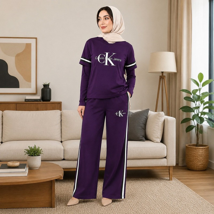 ست تیشرت آستین کوتاه و شلوار راحتی زنانه مدل کیانا