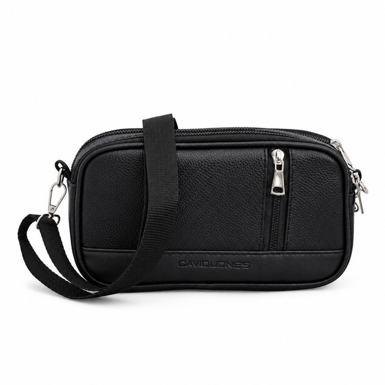 کیف دستی مردانه دیوید جونز مدل چهار کاره دو زیپ لایف