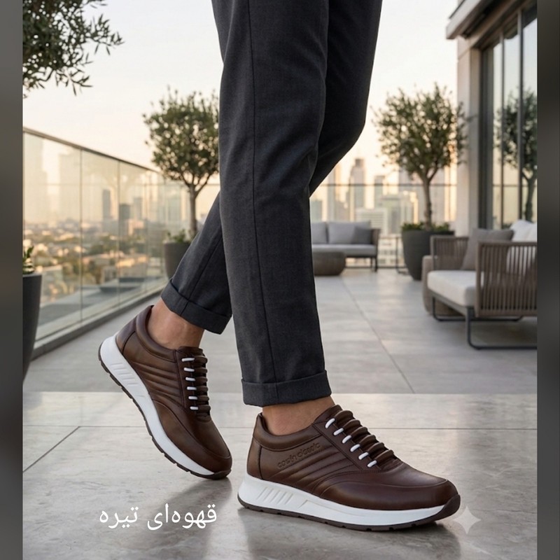 کفش روزمره مردانه فرزین چرم طبیعی مدل مارتین