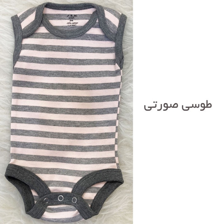 بادی نوزادی آرم پوش مدل یقه باز شونده