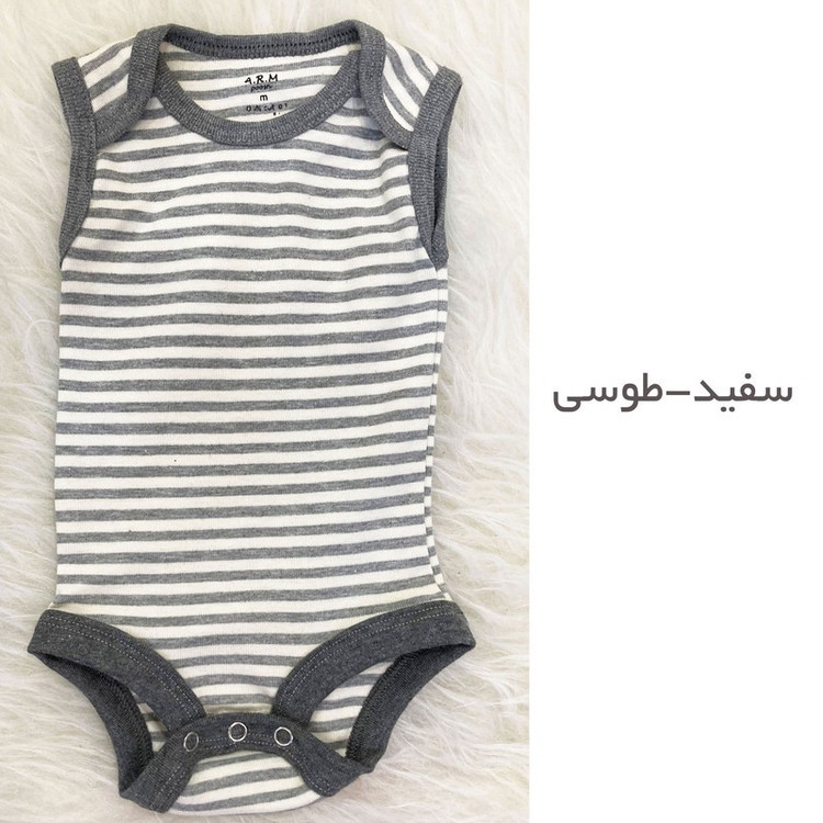بادی نوزادی آرم پوش مدل یقه باز شونده