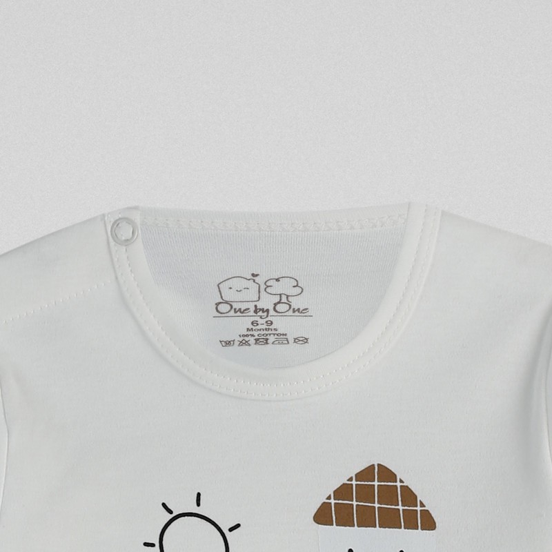 بادی آستین بلند نوزادی وان بای وان مدل 1001810802 بسته 2 عددی