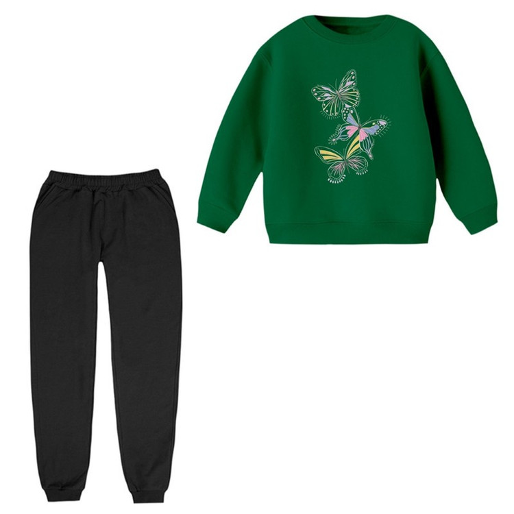 ست سویشرت و شلوار راحتی بچگانه مدل پروانه ها