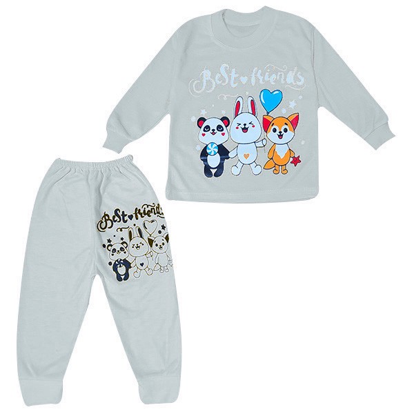 ست تی شرت و شلوار بچگانه طرح روباه و خرس کد Tu6