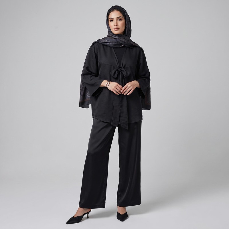 مانتو زنانه شیرین جامه مدل پاپیونی
