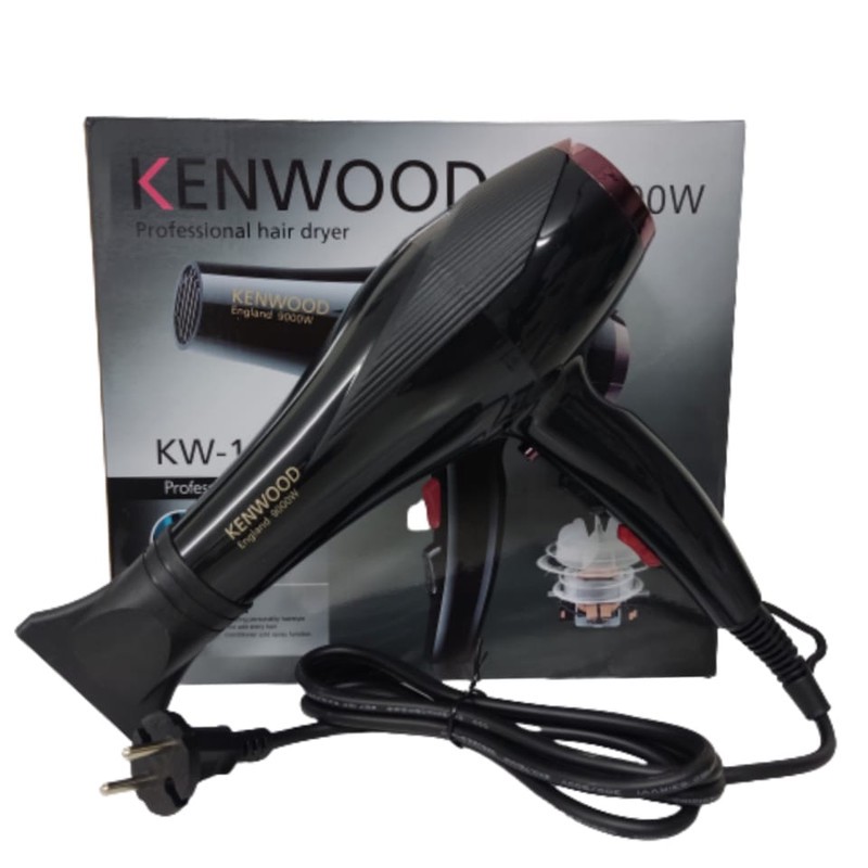 سشوار خانگی 2400 وات کنوود مدل KW-1011، موتور AC، وزن 500 گرم، المنت تیتانیوم، دارای سری متمرکزکننده باریک با ویژگی ص...