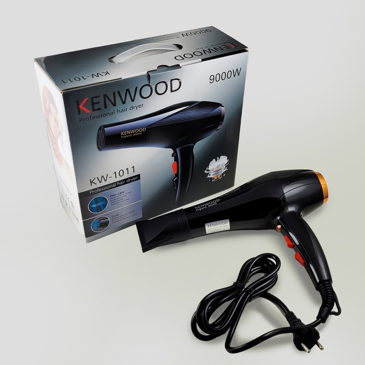 سشوار خانگی 2400 وات کنوود مدل KW-1011، موتور AC، وزن 500 گرم، المنت تیتانیوم، دارای سری متمرکزکننده باریک با ویژگی ص...
